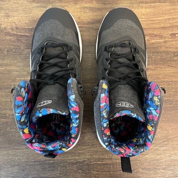 KEEN Terradora Waterproof Hiking Boots Women’s 6.5 Gray Floral Ankle Trail Shoes - Picture 5 of 9